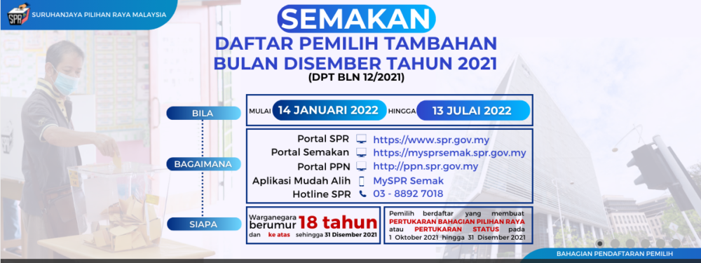Semakan Mengundi SPR Online (MySPR) 18 Tahun Ke Atas